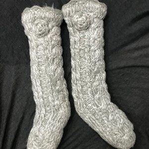 NEW Cableknit Sherpa Fur Lined Slipper Socks